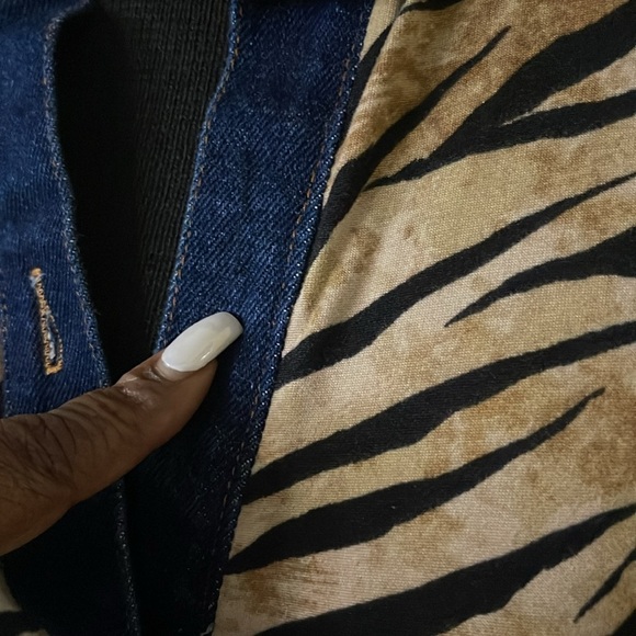 Vintage Karen T Design zebra and denim dress 1X - Picture 5 of 8